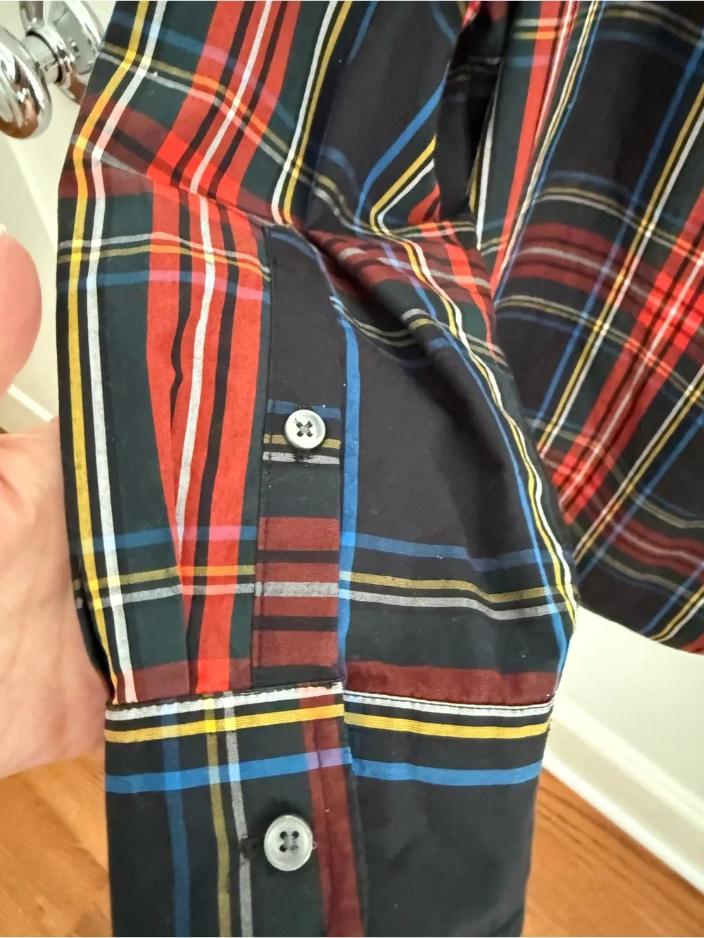 J. Crew Red and Black Plaid Long Sleeve Shirt size 10.  Holiday top